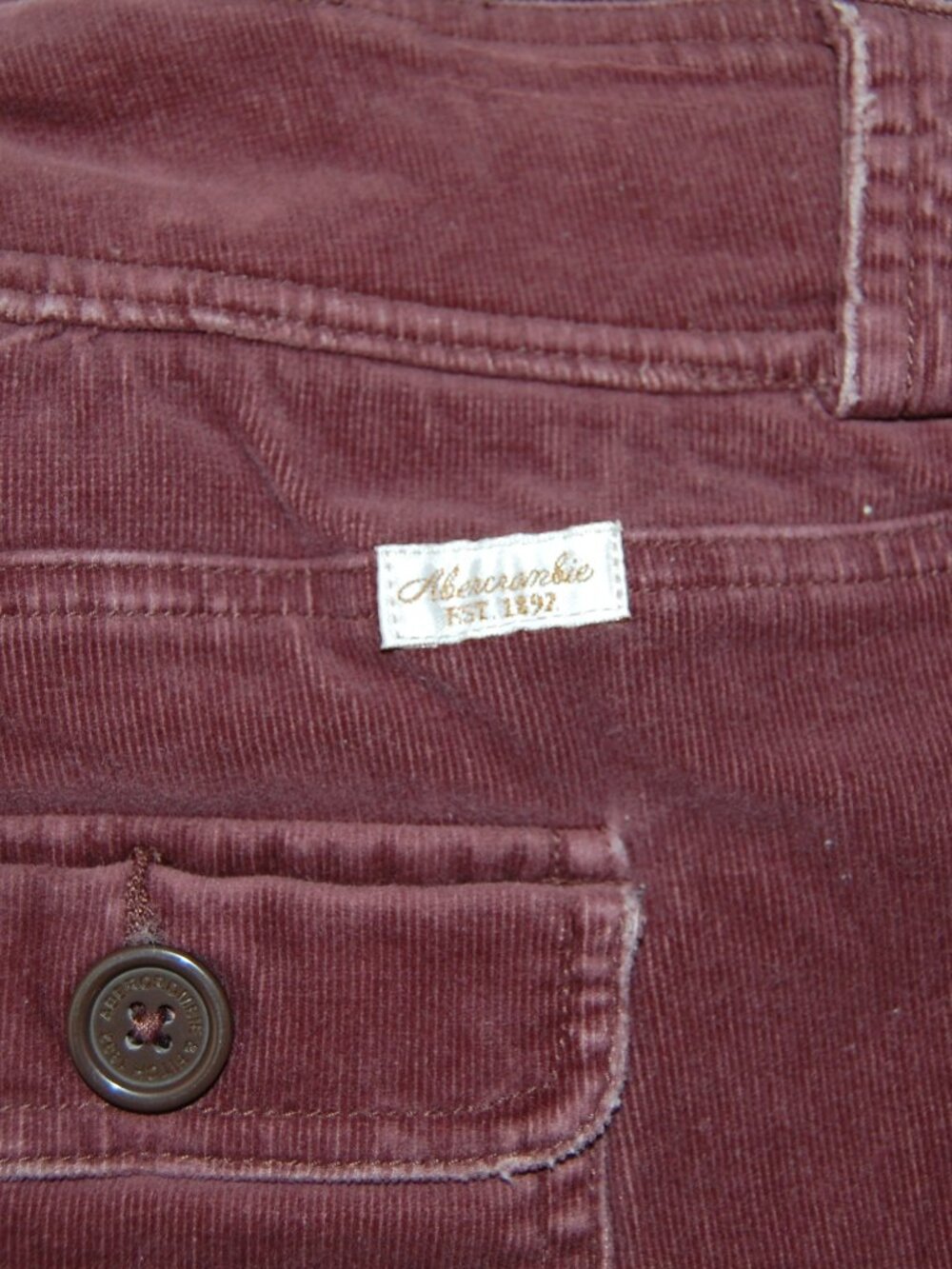 Abercrombie & Fitch, Women Size 4, Plum Corduroy Low-Rise Pants, Vintage Y2K - Picture 14 of 15